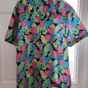 Tropical Floral Men's Shirt, large